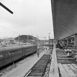 164157 Afbeelding van de werkzaamheden ten behoeve van de ombouw van het N.S.-station Rotterdam D.P. tot Rotterdam C.S.